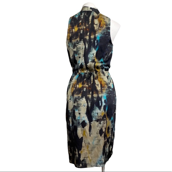 Tahari sz 4 sleeveless multicolor faux wrap dress - Picture 4 of 4